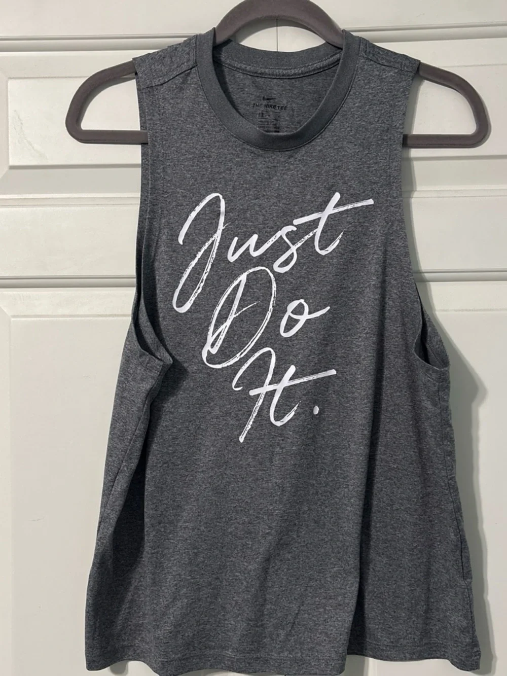 Nike Women's Dark Gray Sleeveless 'Just Do It.' Tank